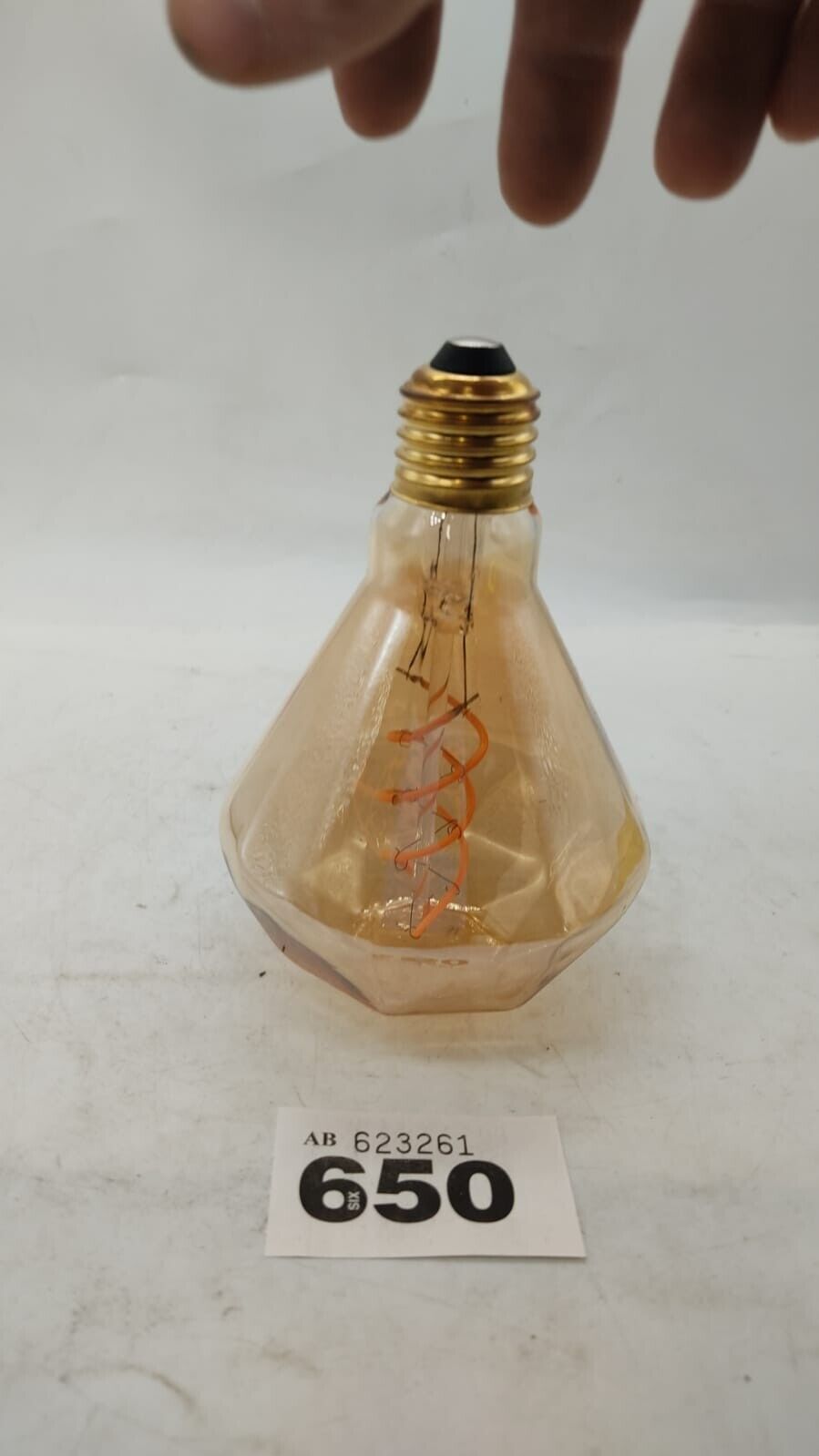 Single 4W Flat Diamond Soft Filament-Double Winding Antique Look LED Bulb Amber