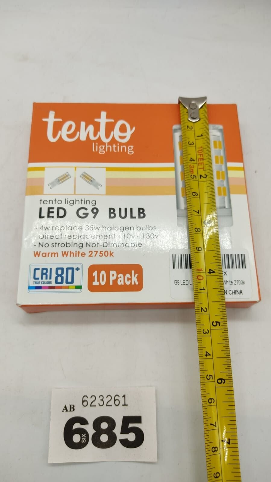 G9 LED Light Bulbs 40 Watts Replacement Non-Dimmable Warm White. 2750k 10 Pack