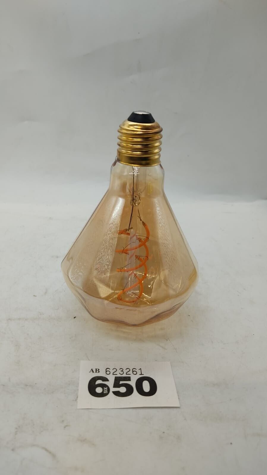 Single 4W Flat Diamond Soft Filament-Double Winding Antique Look LED Bulb Amber