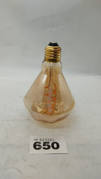 Single 4W Flat Diamond Soft Filament-Double Winding Antique Look LED Bulb Amber