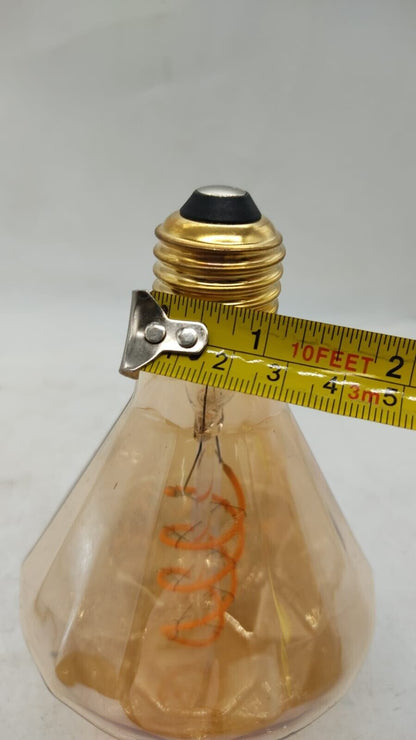 Single 4W Flat Diamond Soft Filament-Double Winding Antique Look LED Bulb Amber