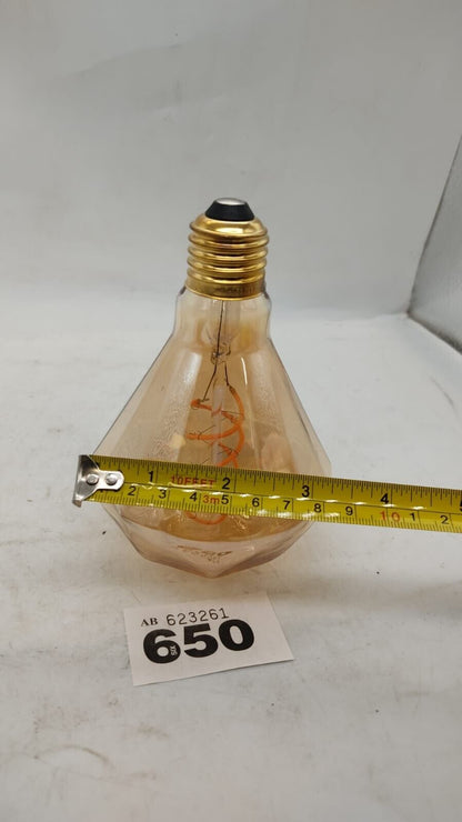 Single 4W Flat Diamond Soft Filament-Double Winding Antique Look LED Bulb Amber