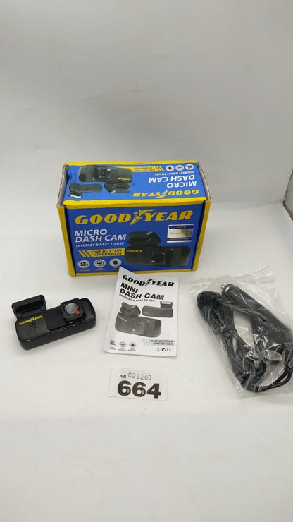 Goodyear Micro One Button Operation Dash Cam with Sound Recording, New - Boxed