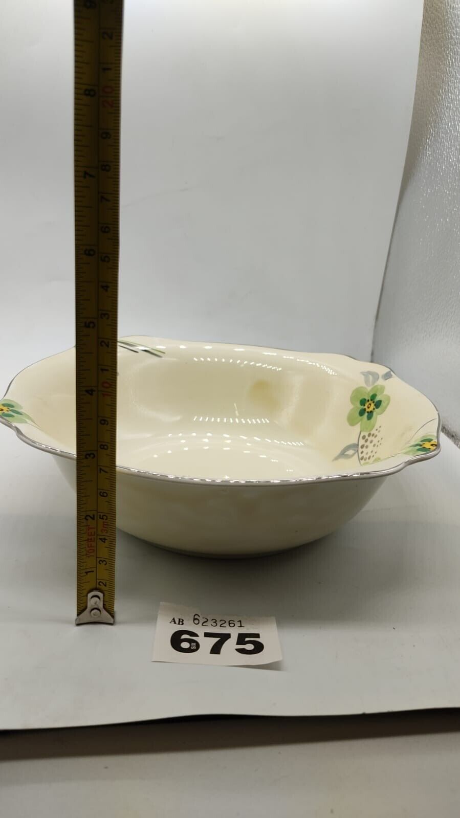 J.H.W & Sons Hanley England, Vintage Large Bowl, Flower Design