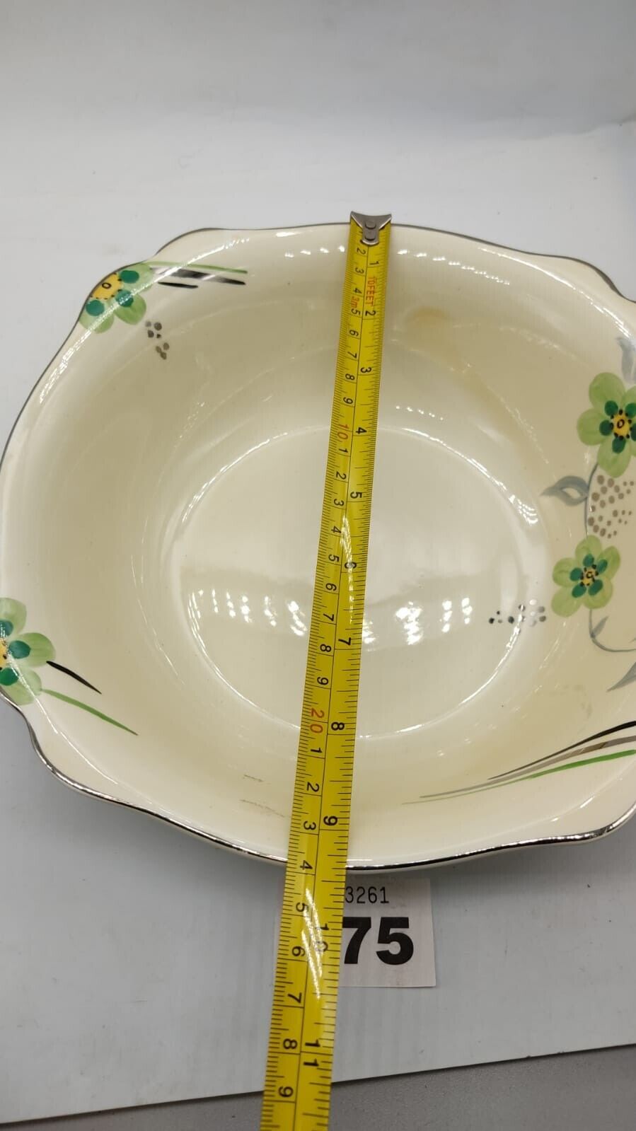 J.H.W & Sons Hanley England, Vintage Large Bowl, Flower Design