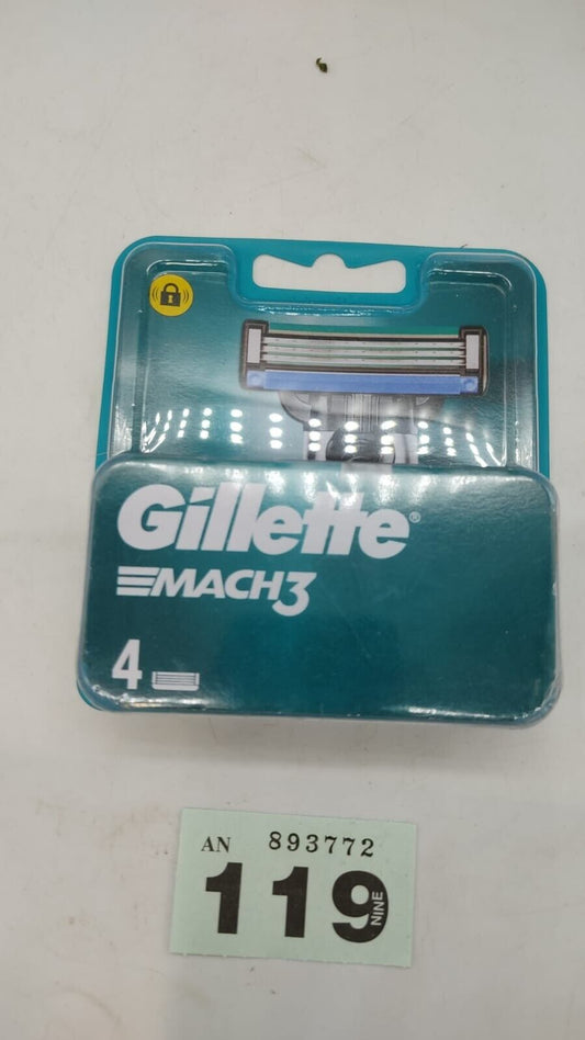 Gillette Mach3 Men's Razor Blade Refill Cartridges 4 Pack. New Sealed