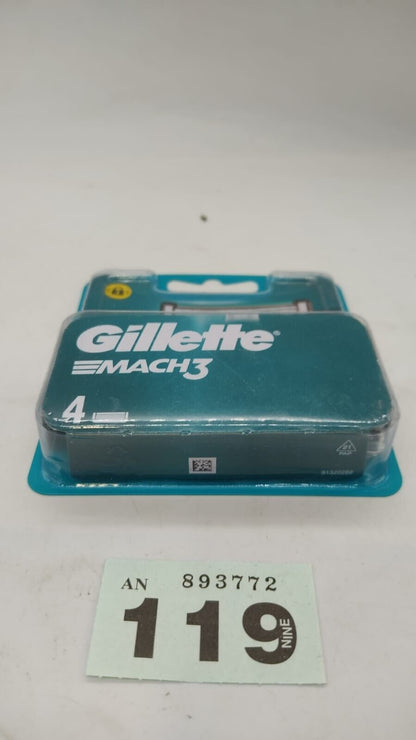 Gillette Mach3 Men's Razor Blade Refill Cartridges 4 Pack. New Sealed