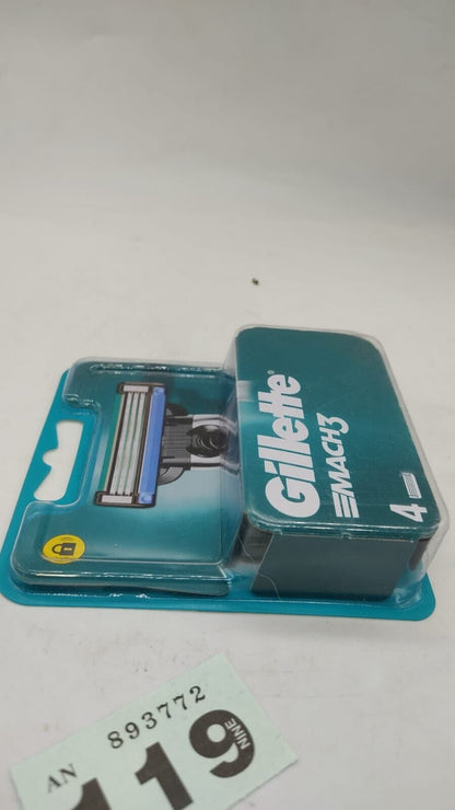 Gillette Mach3 Men's Razor Blade Refill Cartridges 4 Pack. New Sealed