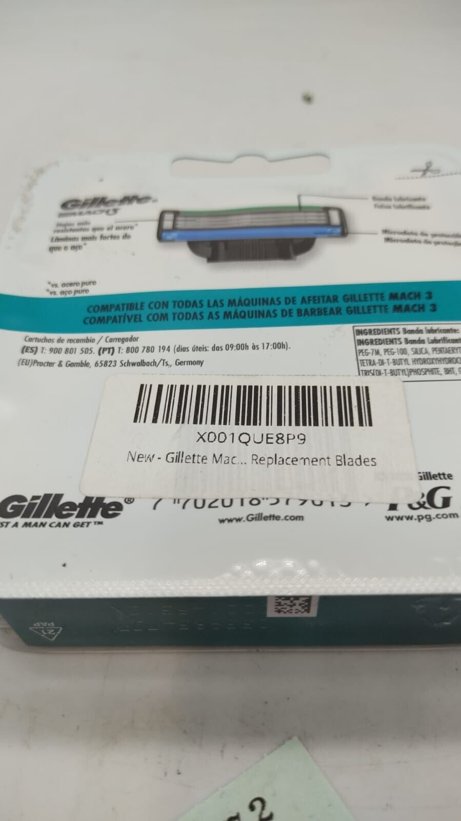 Gillette Mach3 Men's Razor Blade Refill Cartridges 4 Pack. New Sealed