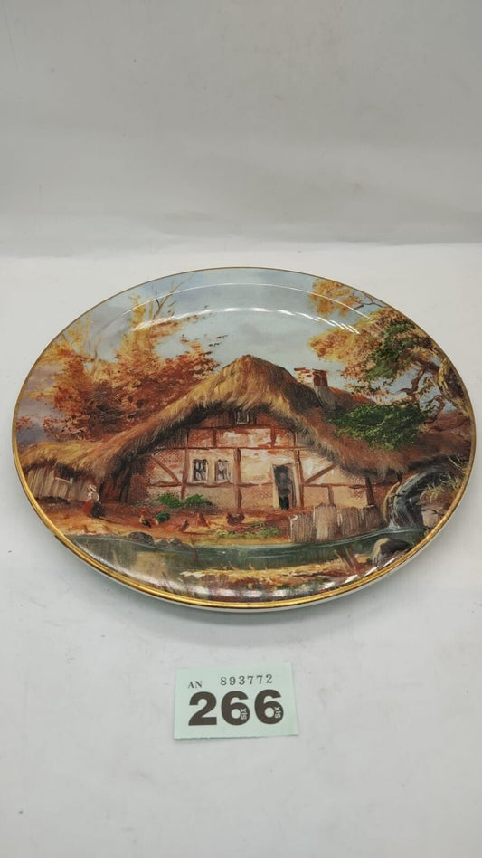 Vintage Sampsonite Churchill Super Vitrified Plate Thatched Cottage Karl Schutze