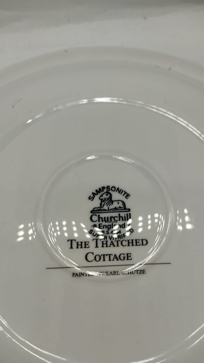 Vintage Sampsonite Churchill Super Vitrified Plate Thatched Cottage Karl Schutze