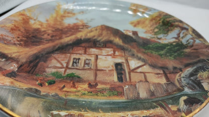 Vintage Sampsonite Churchill Super Vitrified Plate Thatched Cottage Karl Schutze