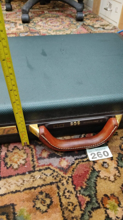 Samsonite Briefcase Green Textured Hard Shell - Combination Lock. Used