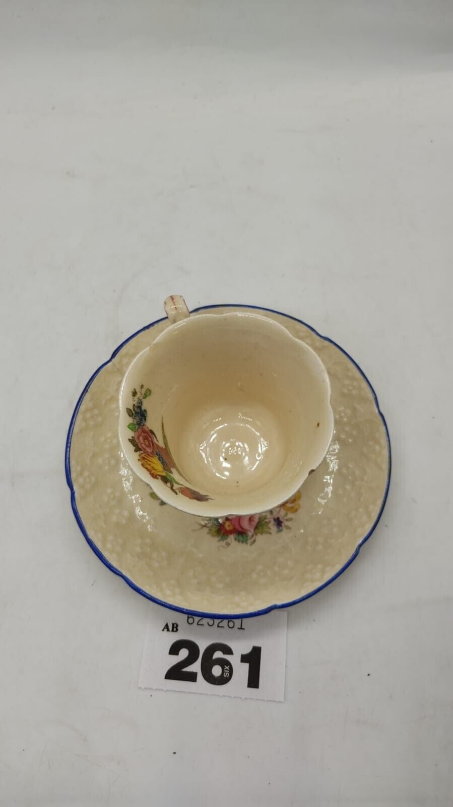 Lady Diana Flat Demitasse Cup & Saucer Set Chipped, Vintage