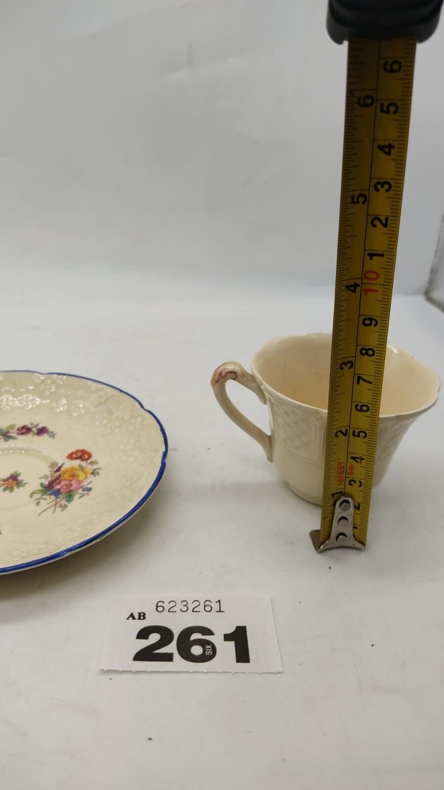 Lady Diana Flat Demitasse Cup & Saucer Set Chipped, Vintage