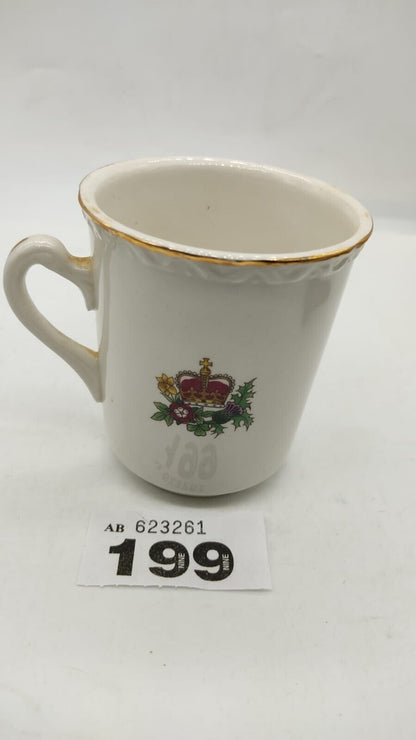 Queen Elizabeth II Silver Jubilee Cup Commemorative Mug, 1977 Royal Falcon Ware