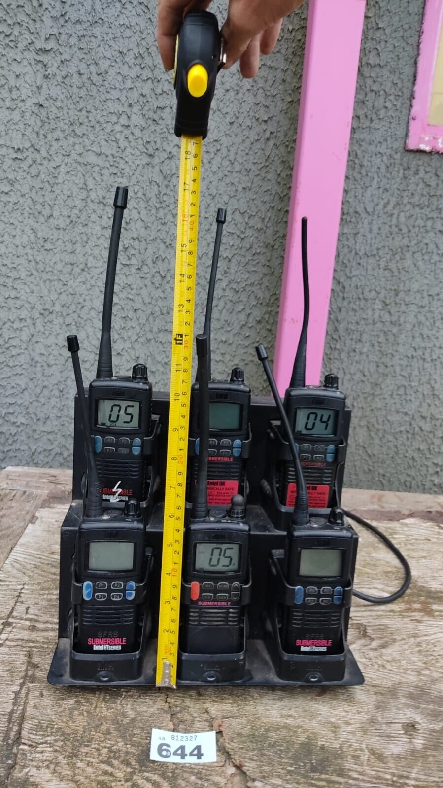 Set of 6 Entel HT-780 Walkie Talkies with Charging Base