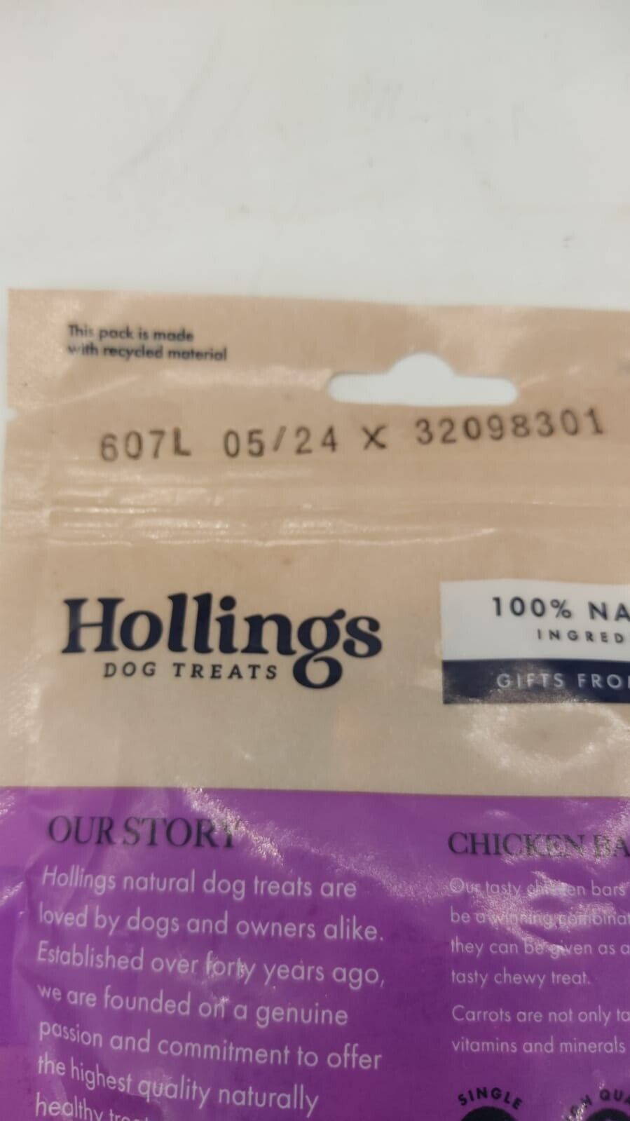 Hollings Chicken Bars with Carrot Dog Puppy Meat Training Jerky Treats