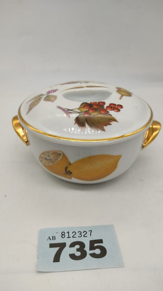 Royal Worcester Evesham Small Covered Casserole Size 4 Lemon Fruits Berries