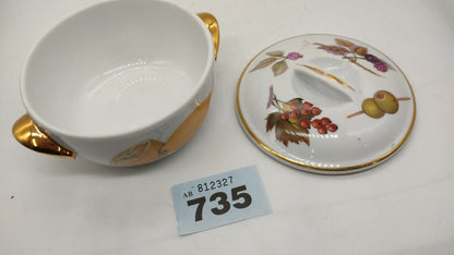 Royal Worcester Evesham Small Covered Casserole Size 4 Lemon Fruits Berries