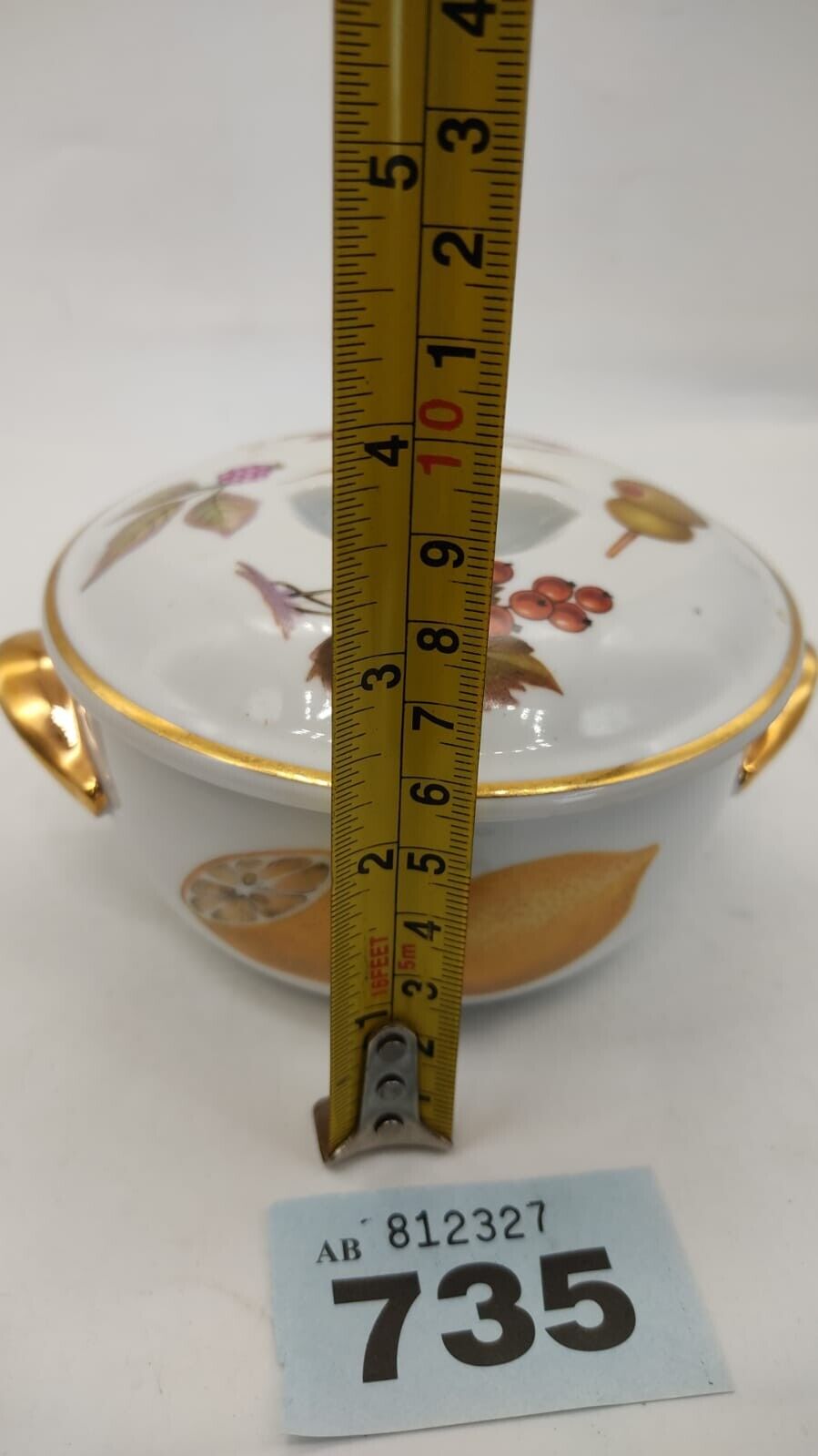 Royal Worcester Evesham Small Covered Casserole Size 4 Lemon Fruits Berries