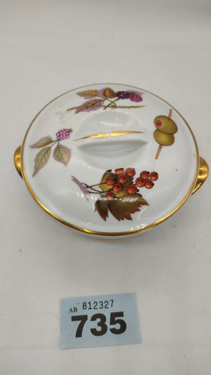 Royal Worcester Evesham Small Covered Casserole Size 4 Lemon Fruits Berries