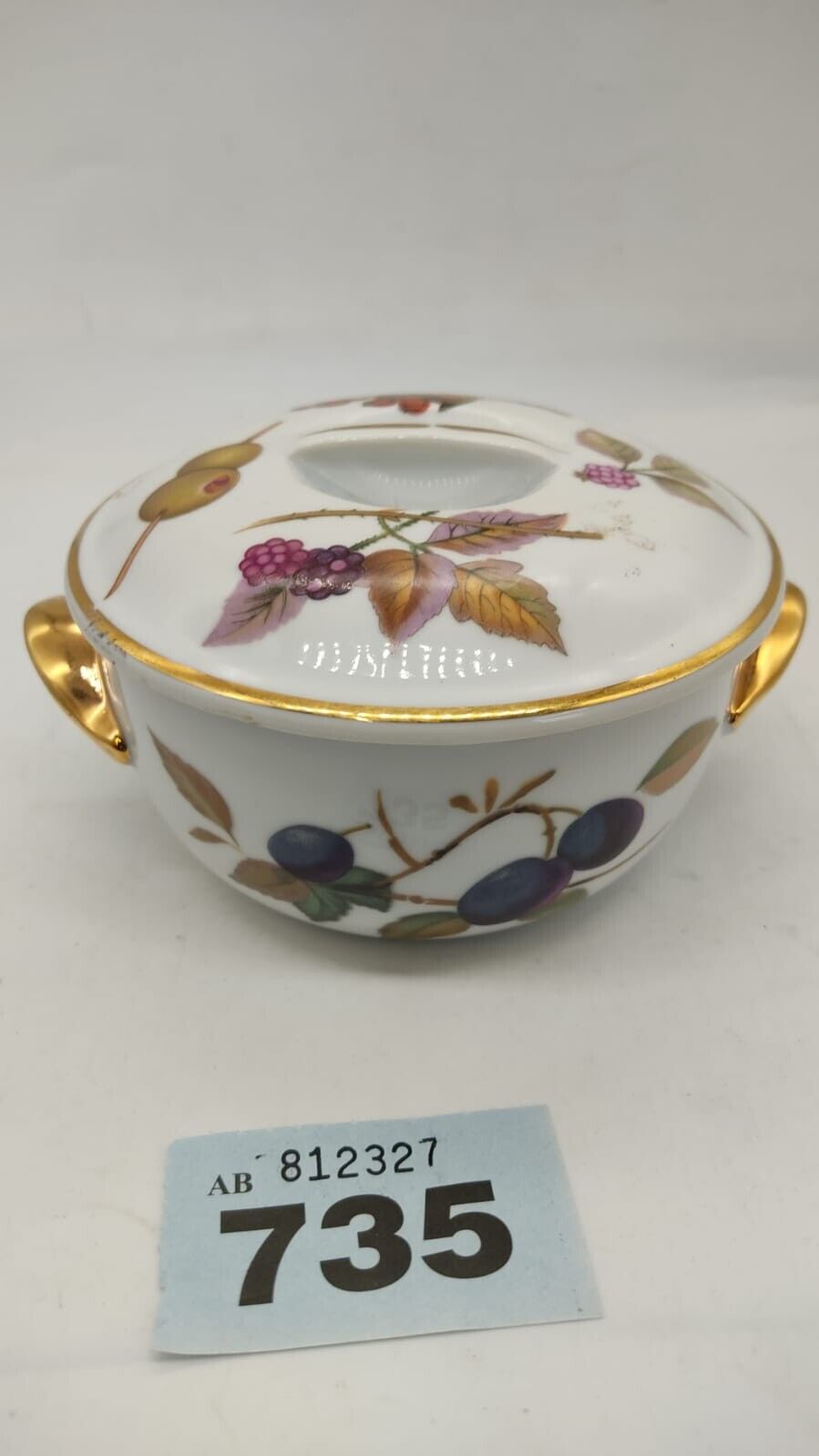 Royal Worcester Evesham Small Covered Casserole Size 4 Lemon Fruits Berries