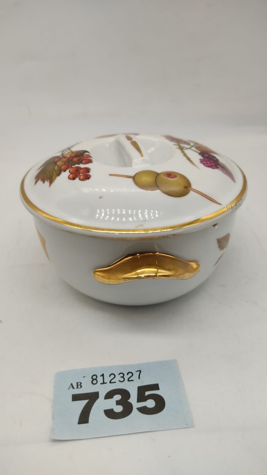 Royal Worcester Evesham Small Covered Casserole Size 4 Lemon Fruits Berries