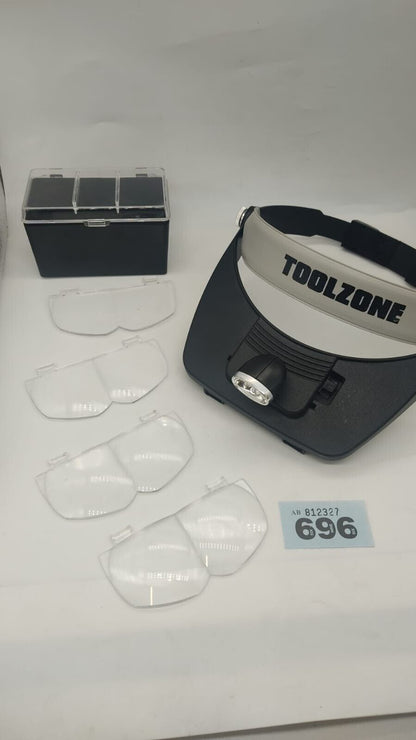 Toolzone Head Magnifier with Light and 4 Different Magnifier Attachments