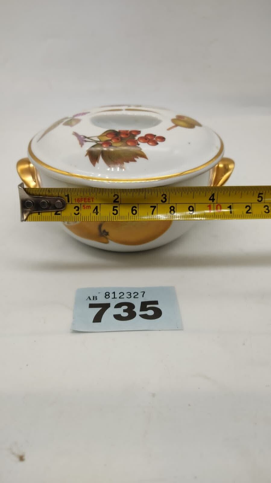 Royal Worcester Evesham Small Covered Casserole Size 4 Lemon Fruits Berries