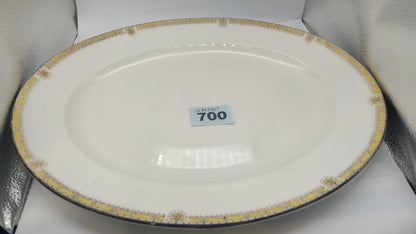 Burleigh ware Large Dinner Platter White Yellow, England, Vintage