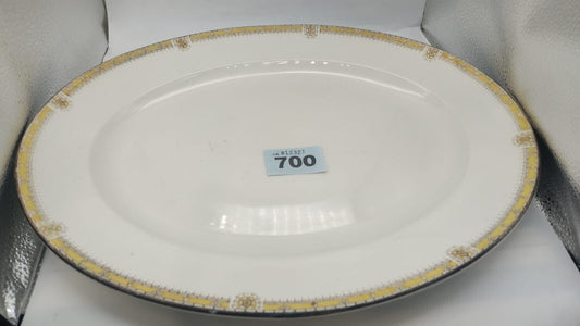 Burleigh ware Large Dinner Platter White Yellow, England, Vintage