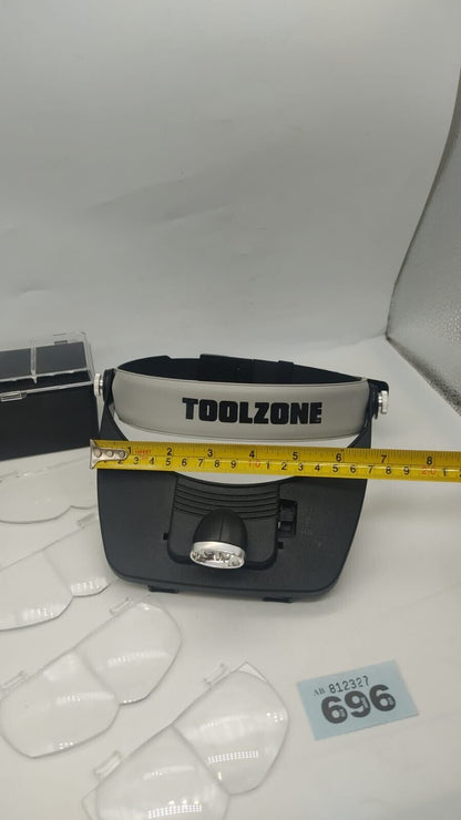 Toolzone Head Magnifier with Light and 4 Different Magnifier Attachments