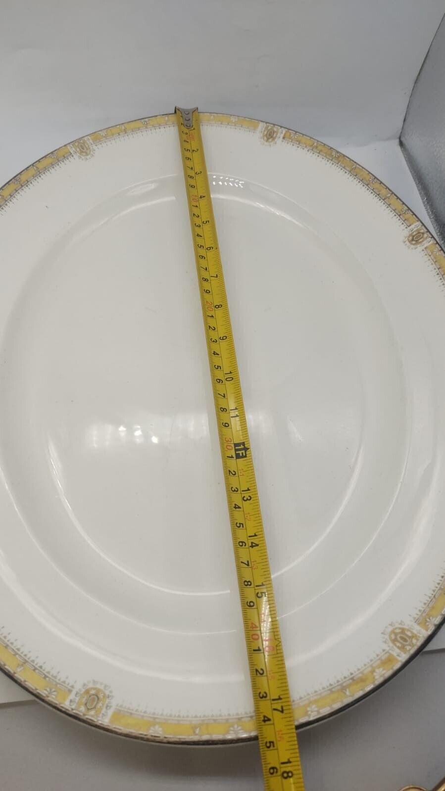 Burleigh ware Large Dinner Platter White Yellow, England, Vintage