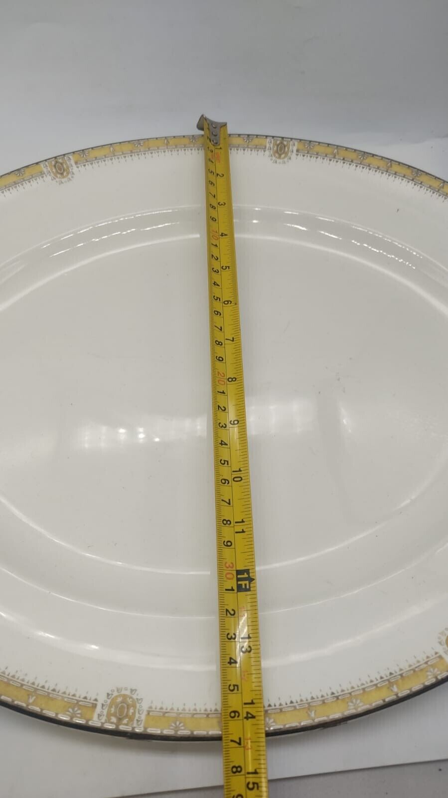 Burleigh ware Large Dinner Platter White Yellow, England, Vintage