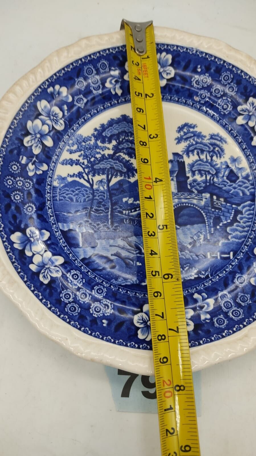 Antique Copeland Spode Tower Blue Gadroon 8" Older Mark Dinner Plate