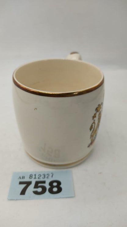 Myott Staffordshire Royal Coronation Coffee Mug Queen Elizabeth II 1953