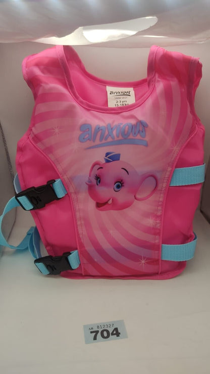 Swim Jacket Anxious Kids Ages 2-3 Years Pink Polyester Shell Comfortable 15-18kg