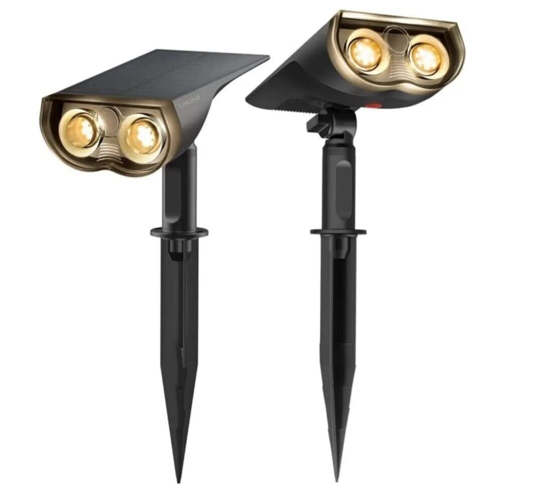 Linkind 800 Lumen Solar Lights Garden ~ 22-LED Owl-Like Solar Spotlights 2 Pack