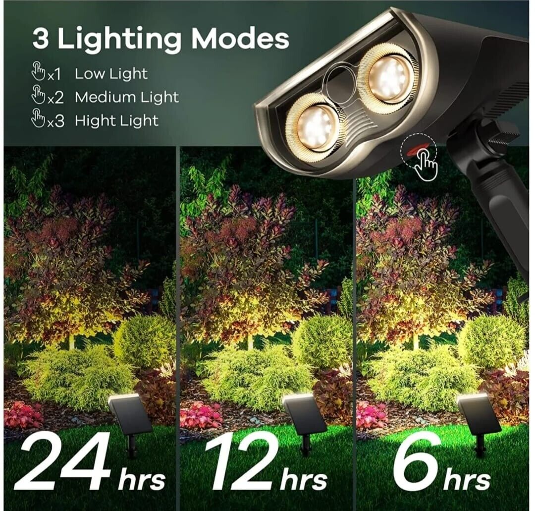 Linkind 800 Lumen Solar Lights Garden ~ 22-LED Owl-Like Solar Spotlights 2 Pack