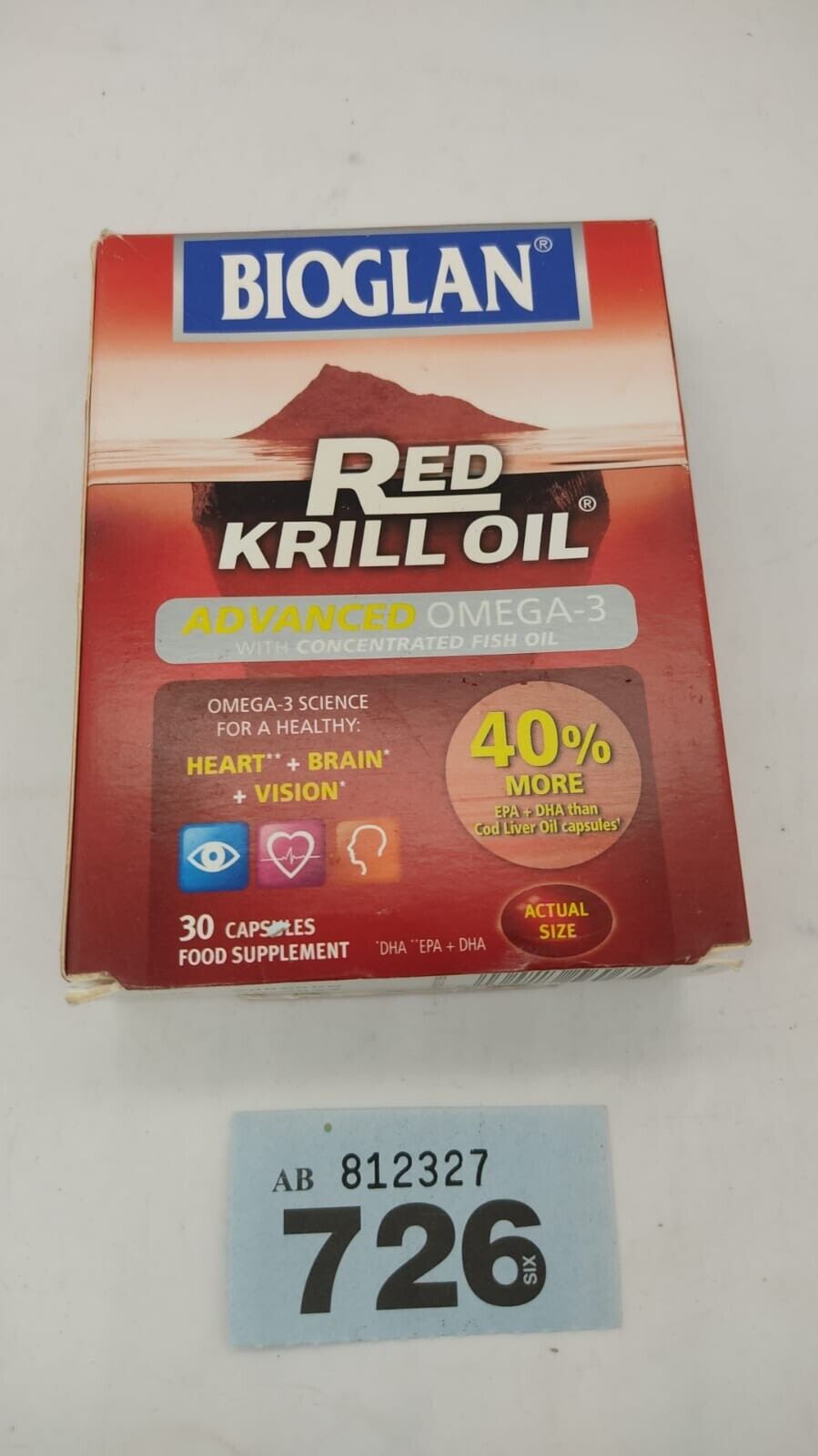 Bioglan Red Krill Oil Extra Strength 500mg, 30 Capsules. Slightly Out of Date