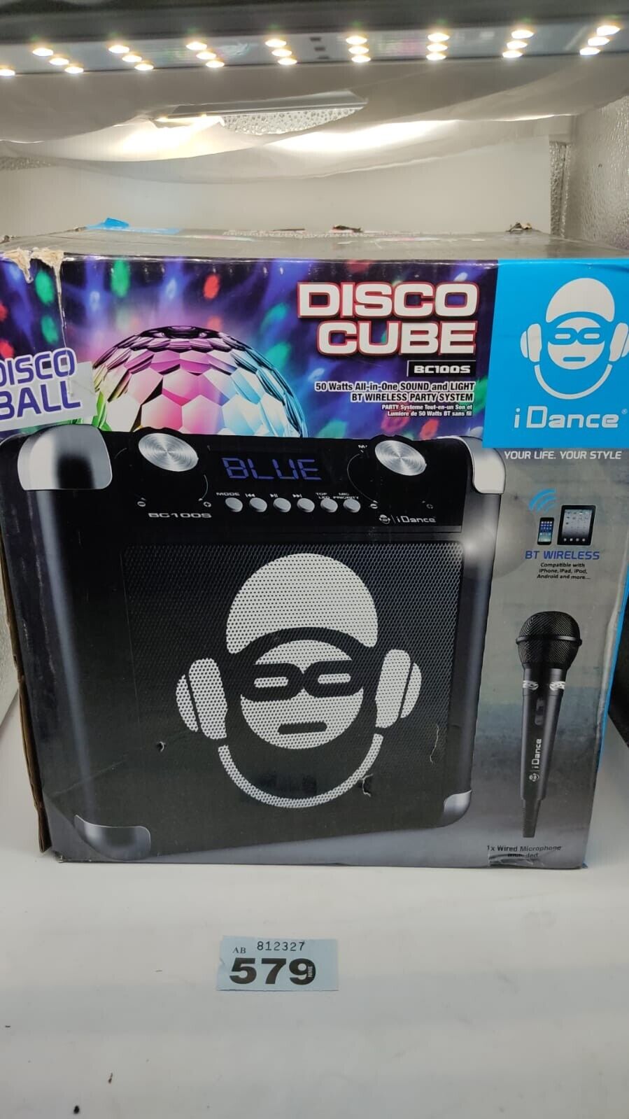 iDance Sing Cube BC100 Bluetooth Karaoke Machine System Aux in/out, USB Charge