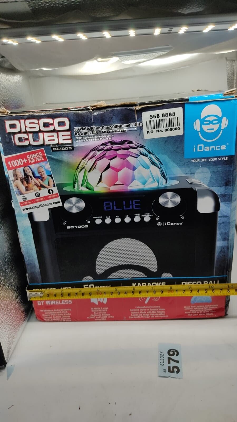 iDance Sing Cube BC100 Bluetooth Karaoke Machine System Aux in/out, USB Charge