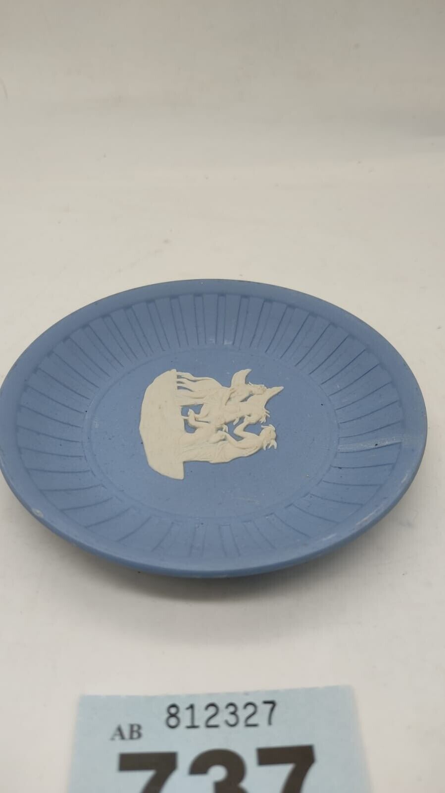 Wedgwood Blue Jasper Ware Miniature Round Fluted Tray - Vintage