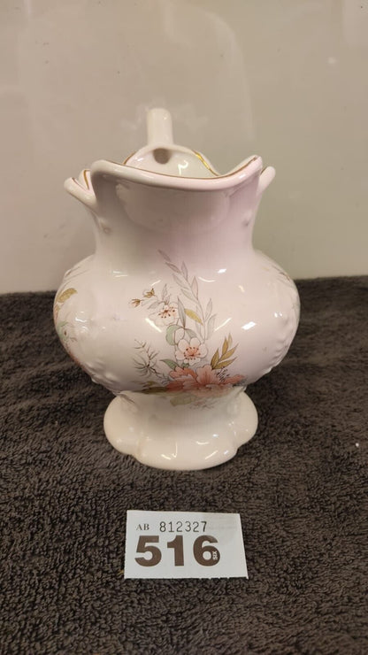 Vintage D&S Ceramics Pitcher/Jug in White with Flower Design