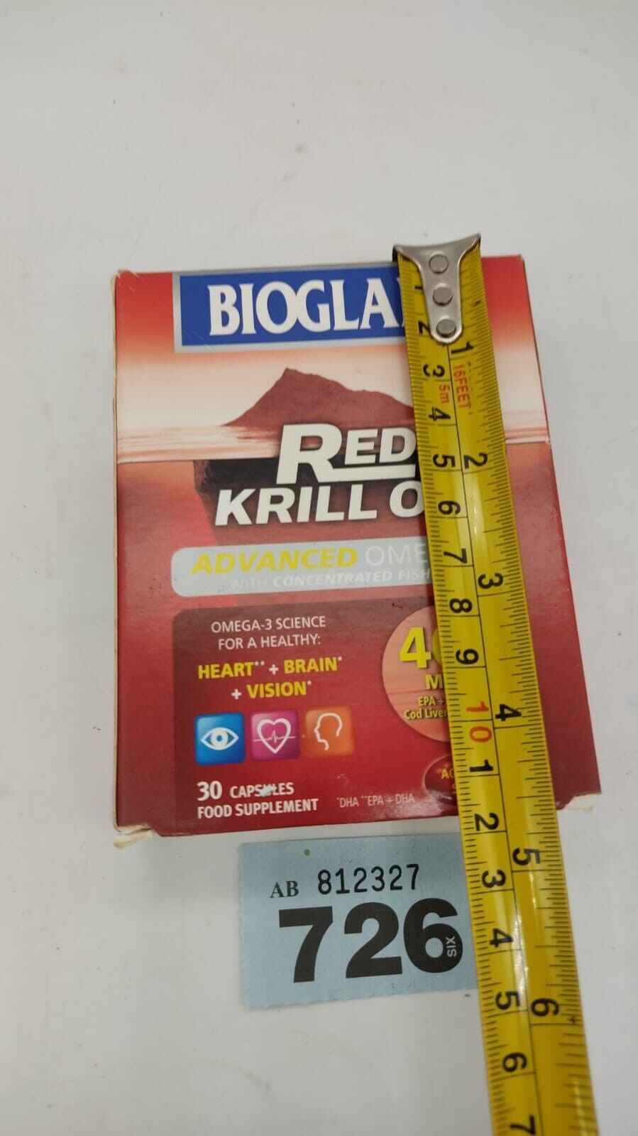 Bioglan Red Krill Oil Extra Strength 500mg, 30 Capsules. Slightly Out of Date