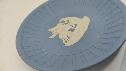 Wedgwood Blue Jasper Ware Miniature Round Fluted Tray - Vintage