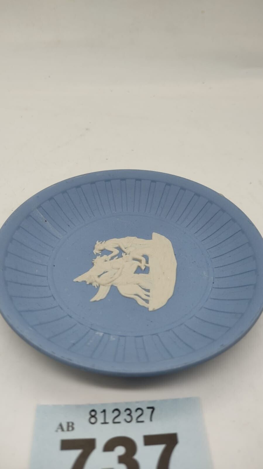 Wedgwood Blue Jasper Ware Miniature Round Fluted Tray - Vintage