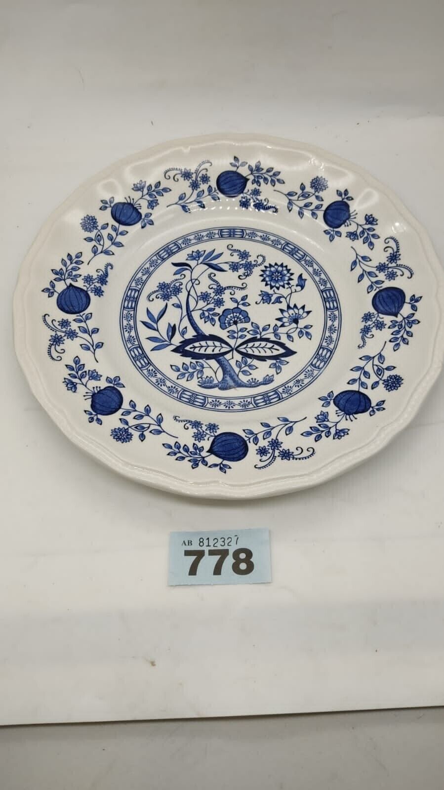 Kensington Staffordshire Ironstone Coventry Blue Onion Dinner Plate, Vintage