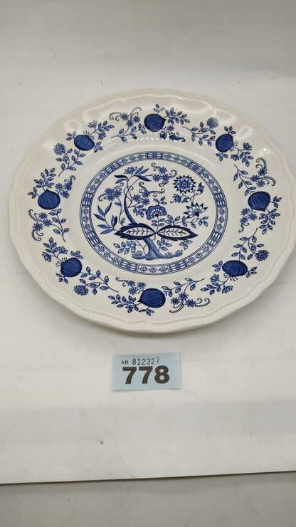 Kensington Staffordshire Ironstone Coventry Blue Onion Dinner Plate, Vintage